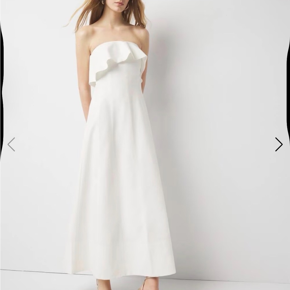 Linen-Blend Strapless Maxi Dress